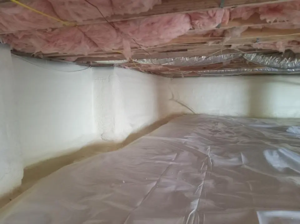 Crawl space encapsulation with closed-cell spray foam for Roof Waterproofing in Syracuse